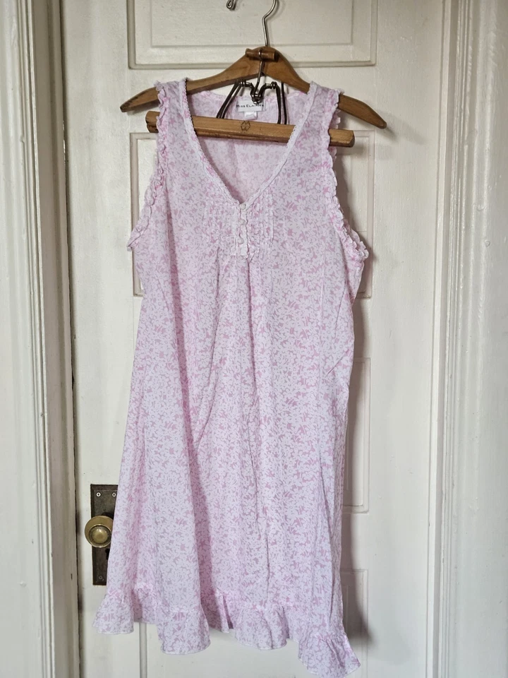 Miss Elaine Beautiful Pink 100 % Cotton Nightgown Size L - Image 4 of 4