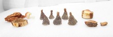 Lot of 6 Cone Shaped Seed Pods, 1 Small Driftwood, 2 Faux Mushrooms Crafts