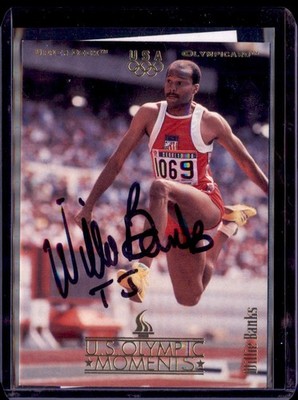 1996 UD US Olympic Moments #22 Willie Banks Auto/Signed in Person(COA)