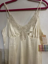 Vanity Fair Gown Vintage Glisanda Long Length Ivory NWT USA Made Size 36