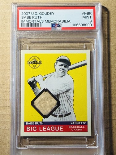 Babe Ruth 2007 Upper Deck Goudey Immortals Game Used Jersey SP PSA 9 POP 2