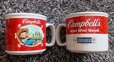 #ad #ad Lot Of 2 Ltd. Ed. VNTG 2002 Campbell#x27;s Soup Mugs US Winter Olympic Hockey Garden $16.00