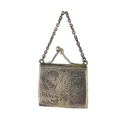 Ari D Norman Vintage 1990 Sterling Silver Purse 2-Picture Locket