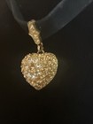 Vtg Roxanne Assoulin Gold Tone Pave Crystal Heart Pendant Choker Necklace HTF — photo 4
