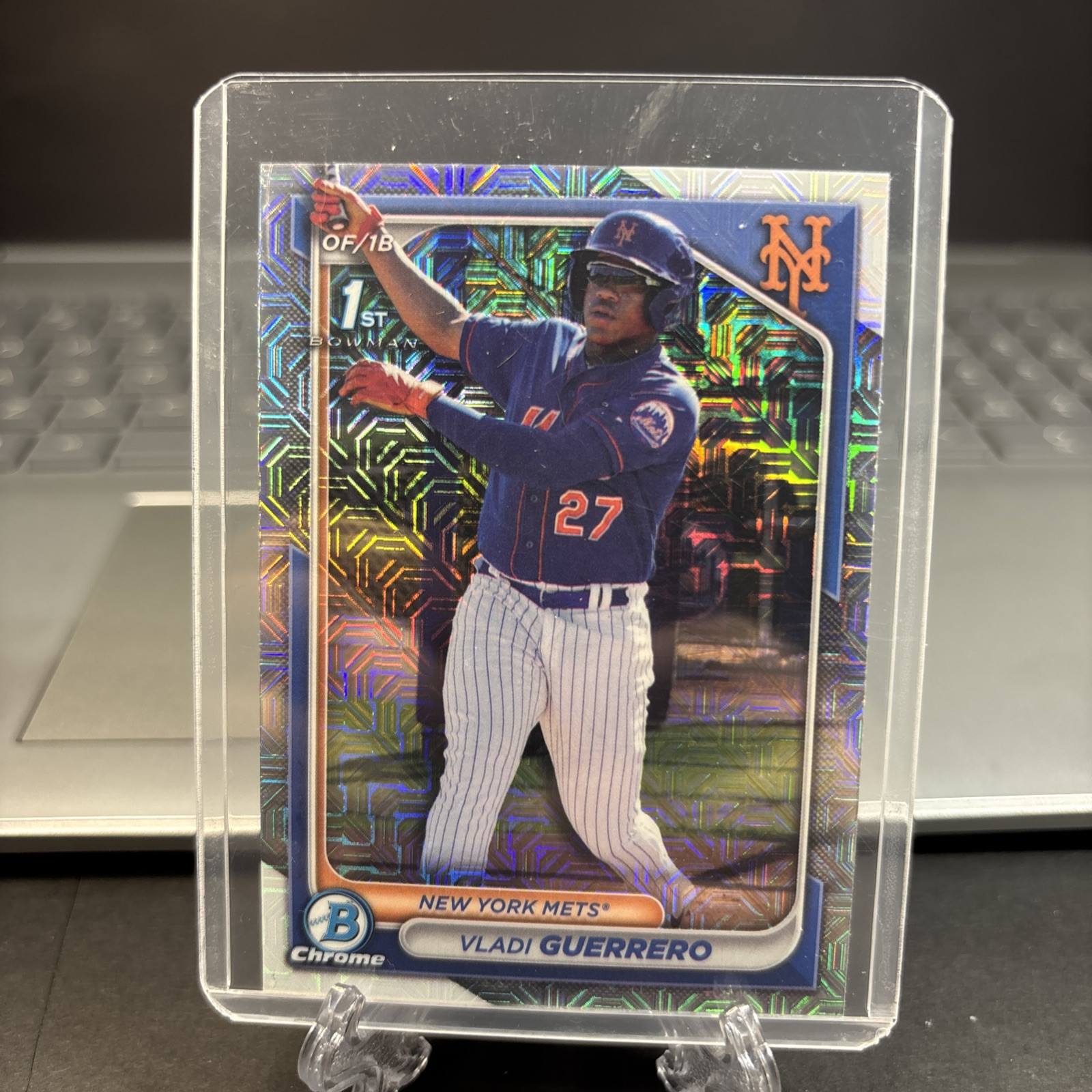 Vladi Guerrero 2024 Bowman Chrome 1st Refractor Aqua Mojo /299 Mets