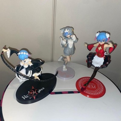 Re Zero Rem Figure Set of 3 Authentic Collectible Anime Figures Japan