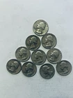 1950 -1959 Washington Quarters 10 Coin Lot  90% Silver. 3 With Mint Mark.