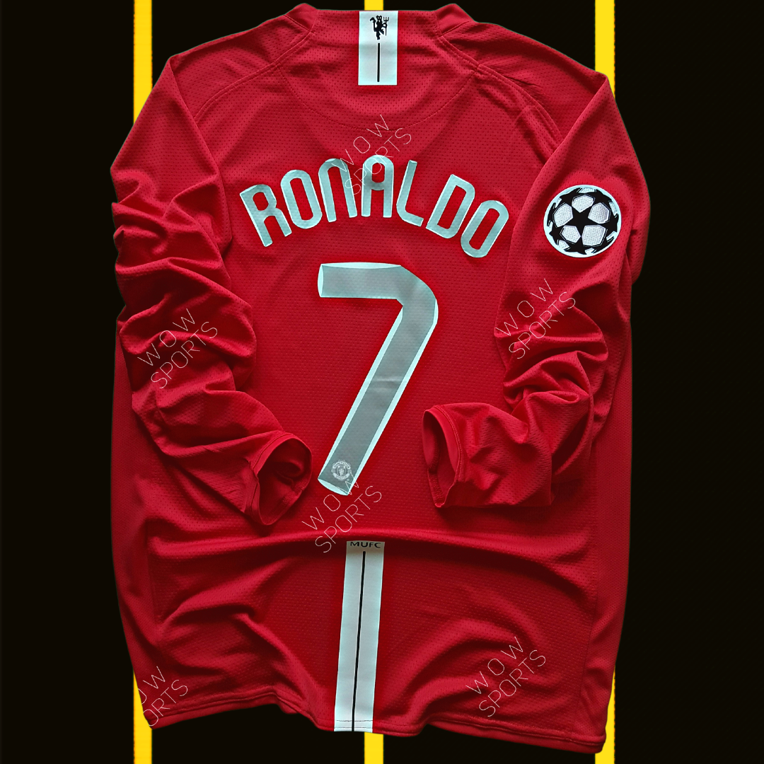 Cristiano Ronaldo #7 2008 Final Manchester United Long Sleeve Red