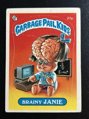 #ad 1985 Topps Garbage Pail Kids Card GPK First Series 1 OS1 27a Brainy Janie $14.99