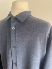 Vuori Men's Polyester L/S Button Shirt Blue Large stretch