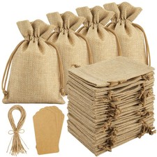 25PCS Burlap Gift Bags With Drawstring, 4x6" 25 Sheet Pack of 1 , Original