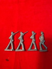 Vintage Unpainted Lead Model Soldiers x 4 A/F