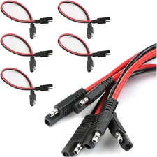 5PCS 10 Gauge 2 Pin Quick Disconnect Polarized Wire Harness, 12 Inch SAE Connect
