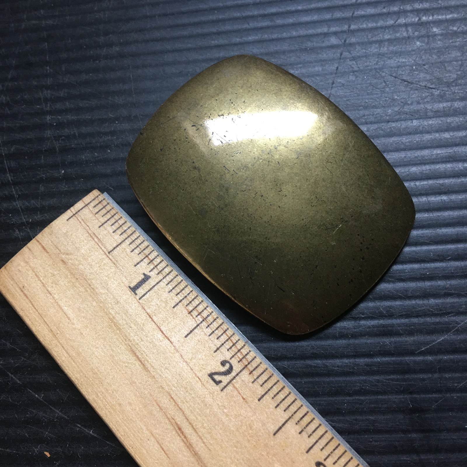 Vintage 1970s Solid Brass Rounded corner Rectangl… - image 3