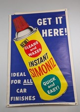 Vintage Instant Simox & Vista Simox Wax Advertisement Poster Oil Gas Sign