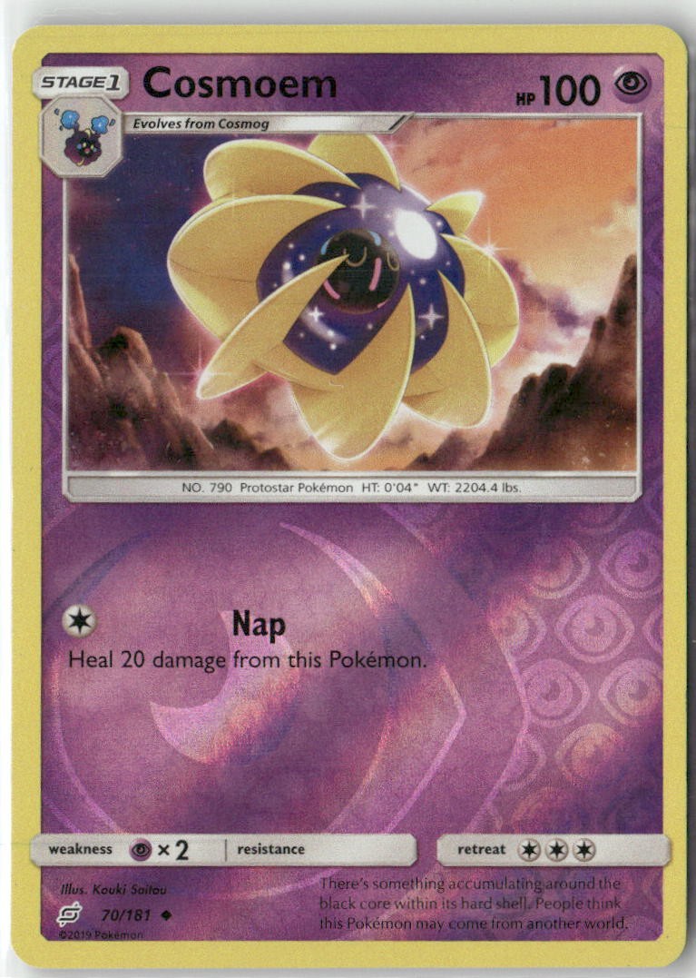 Cosmoem 70/181 Uncommon Team Up Pokemon Reverse Holo Moderately Played