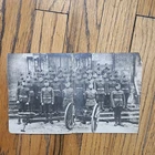 RARE ANTIQUE WW1 PHOTO OF US ARMY SOLDIERS W/ GATLING GUN @ NOGENT LE ROTROU FR.