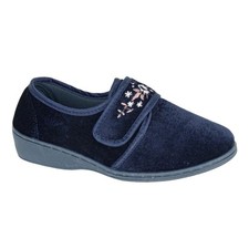 Sleepers Womens/Ladies Elsie Synthetic Wide Slippers DF4634 