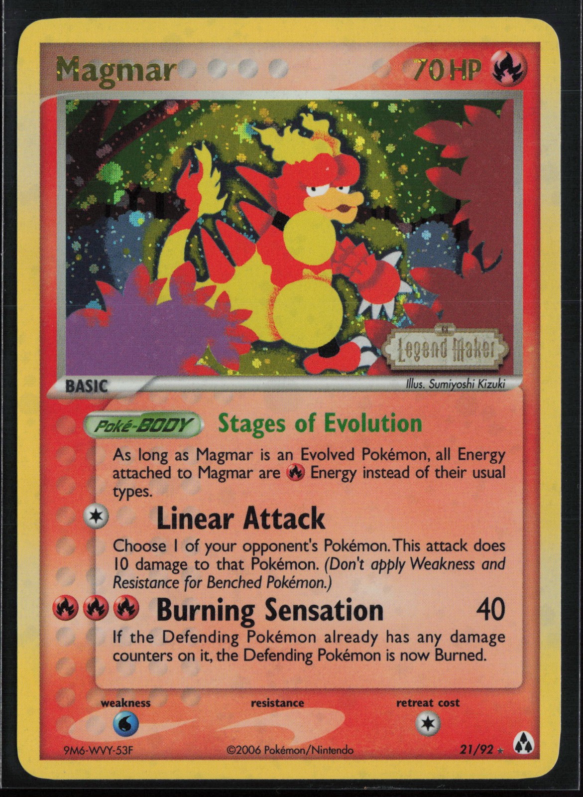 Magmar - 21/92 Legend Maker NM Reverse Holo