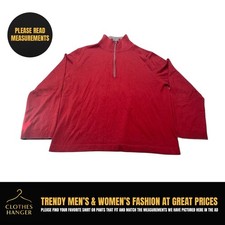 Banana Republic Mens XL 100 Merino Wool Red 1/4 Zip Pullover Sweater 8273