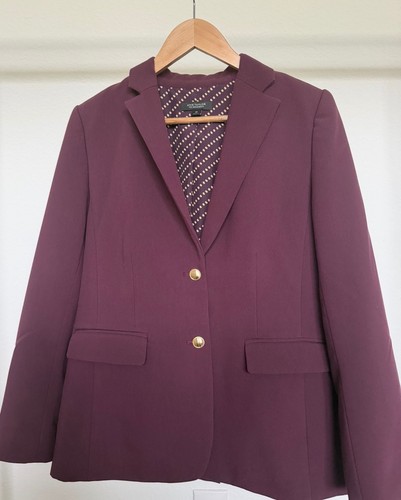 Ann Taylor Blazer 10P Burgundy Plum Rose - Excellent Condition