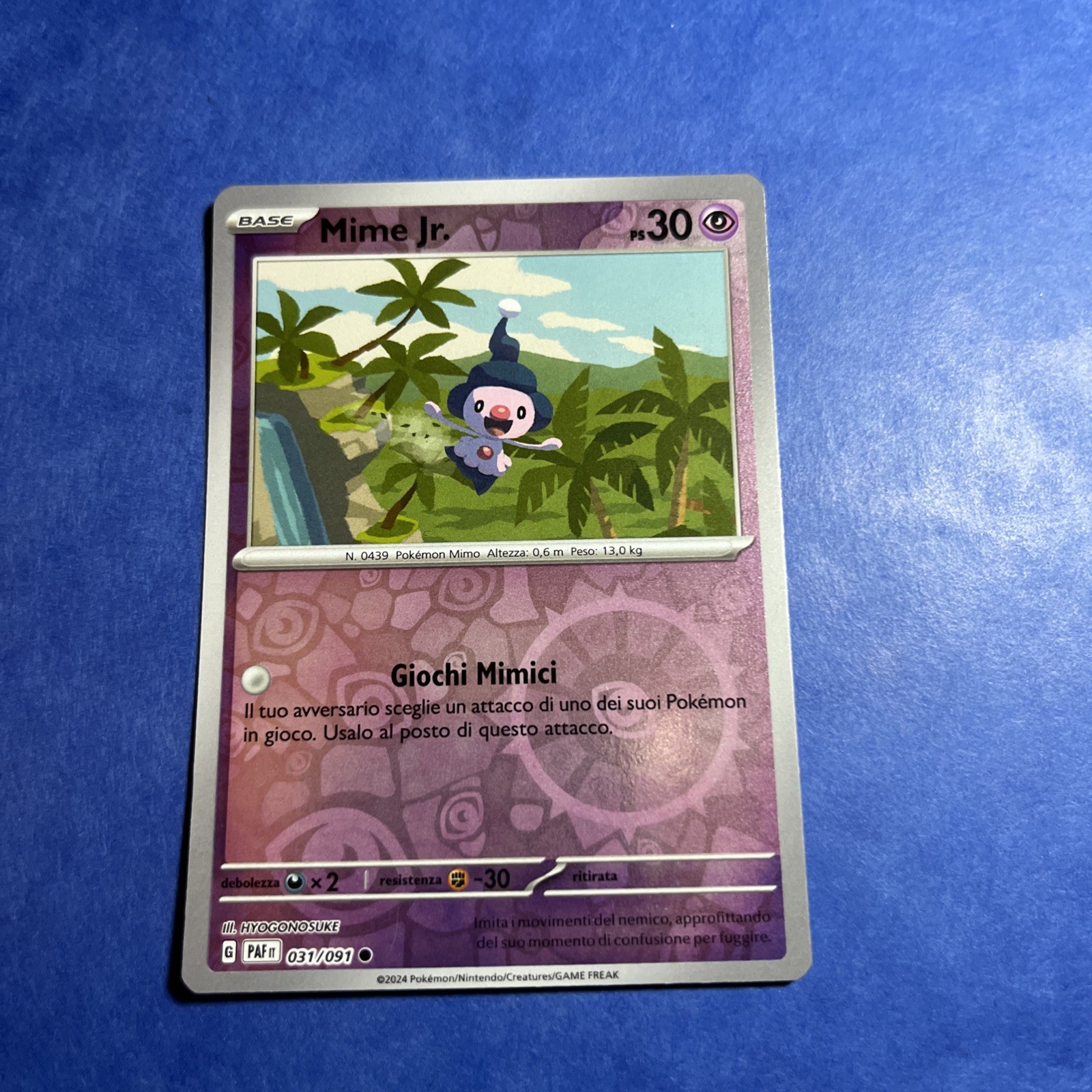 FIGURINA COLLEZIONE OTTIMO STATO CARTA POKEMON ANNO 2024 - MIME JR. - BASE