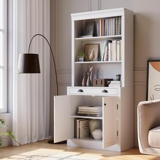 Libreria alta a 5 ripiani con anta e cassetto – scaffale libreria in legno