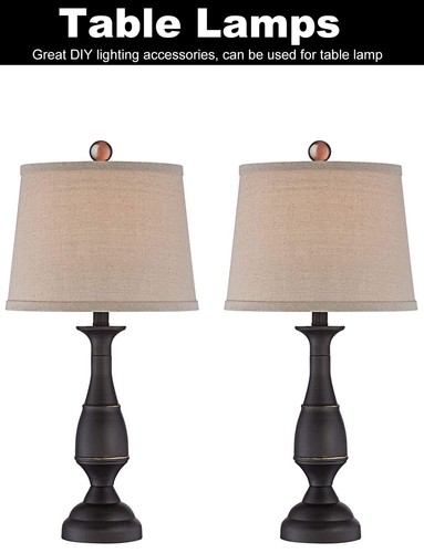 2-Pack Crystal Glass Lamp Finials – Ball Shaped Tawny Crystal With Bronze Screw Base, 2" Tall, 1/4-27 Thread, For Table/Floor Lamps