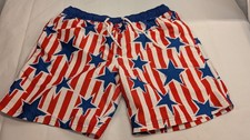 Mad Engine Swim Shorts Mens M Blue Red Star P...