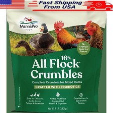 Complete Feed Probiotic Crumbles Chickens Ducks Geese Turkeys Gamebirds 8lbs New