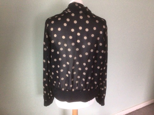 Women’s Semi Sheer Long Sleeve Black & Beige Blouse Size 14 By Gerry Weber - Picture 2 of 8