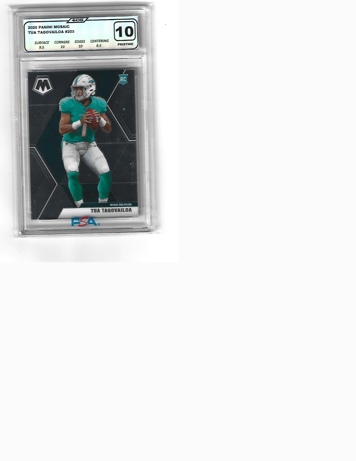2020 panini mosaic tua tagovailoa graded 10    rookie card #-203