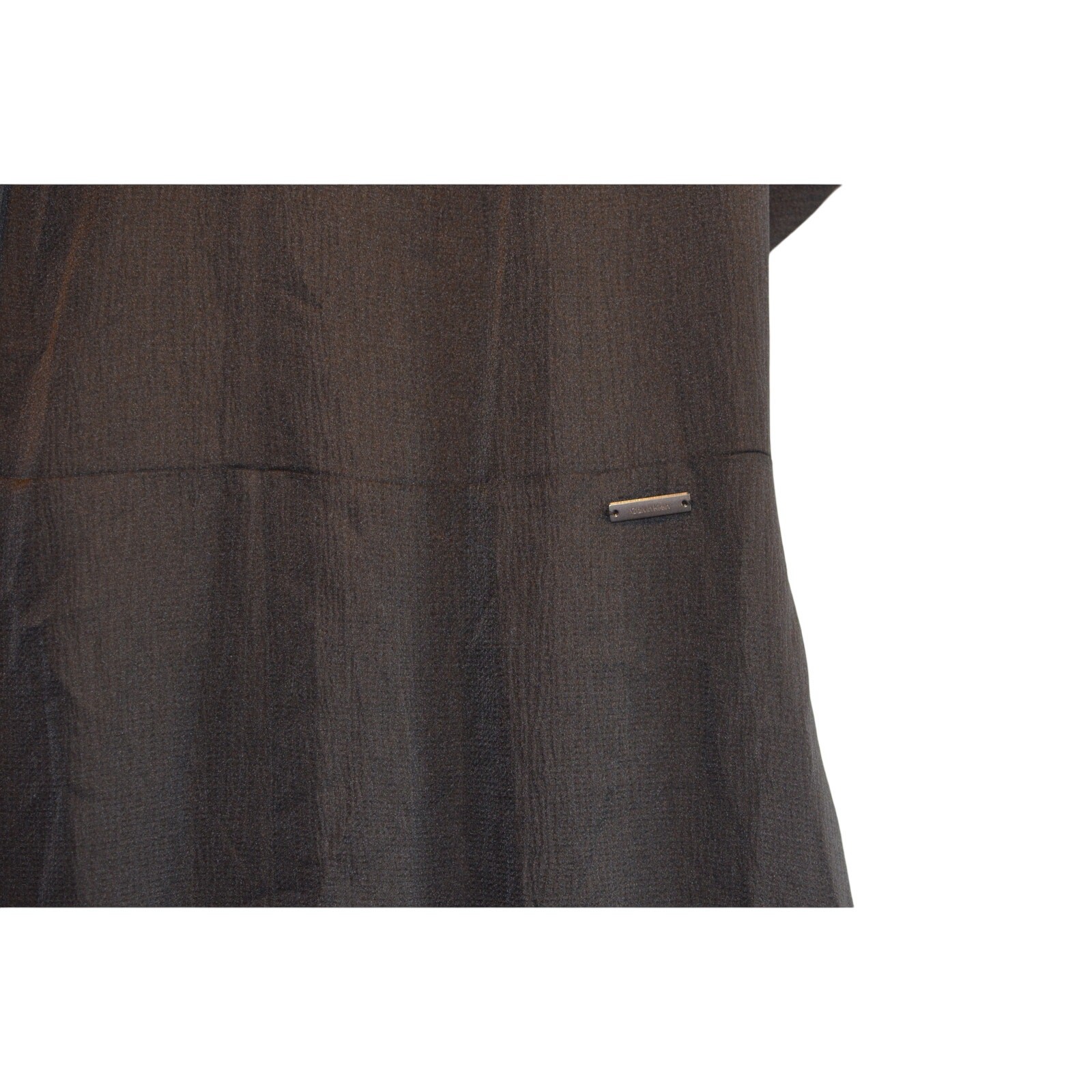 Calvin Klein Women's Satin V-Neck Midi Dress in Black thumbnail 5