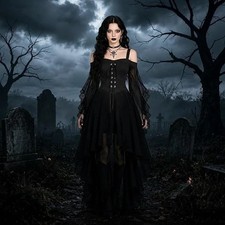 Witch Dress Women 2026 Halloween Costumes Woman Adults Medieval Vampire Butterfl