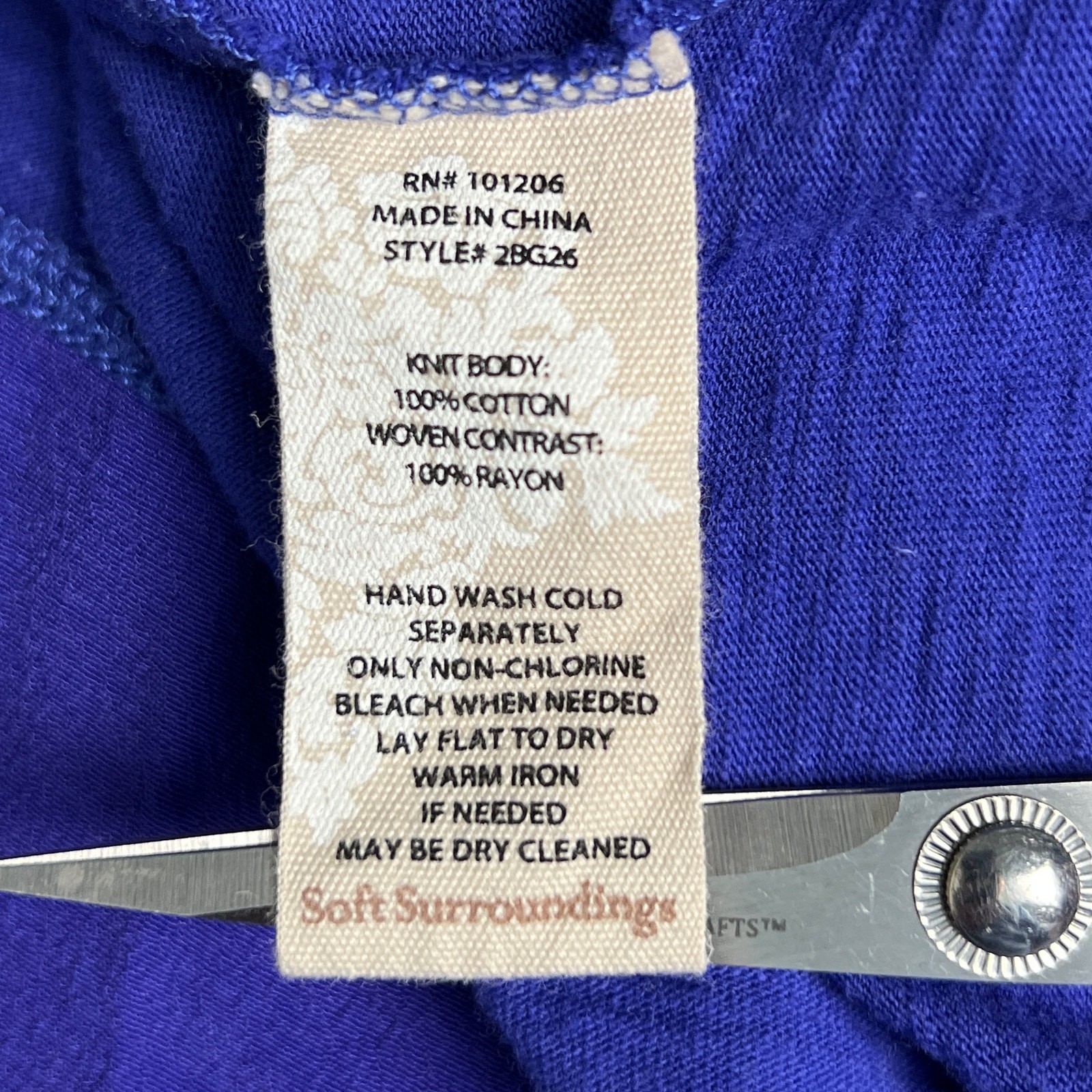 Soft Surroundings Blue Split V-neck Contrast Hem … - image 7