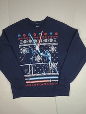 Star Wars Vader Luke Ugly Christmas Sweater Size Medium Sweatshirt Blue Holiday