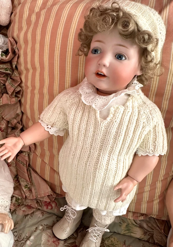 Оригинальная антикварная кукла 19 дюймов Kestner HILDA для малышей ясельного возраста вязаный наряд такой милый! - Изображение 3 из 4
