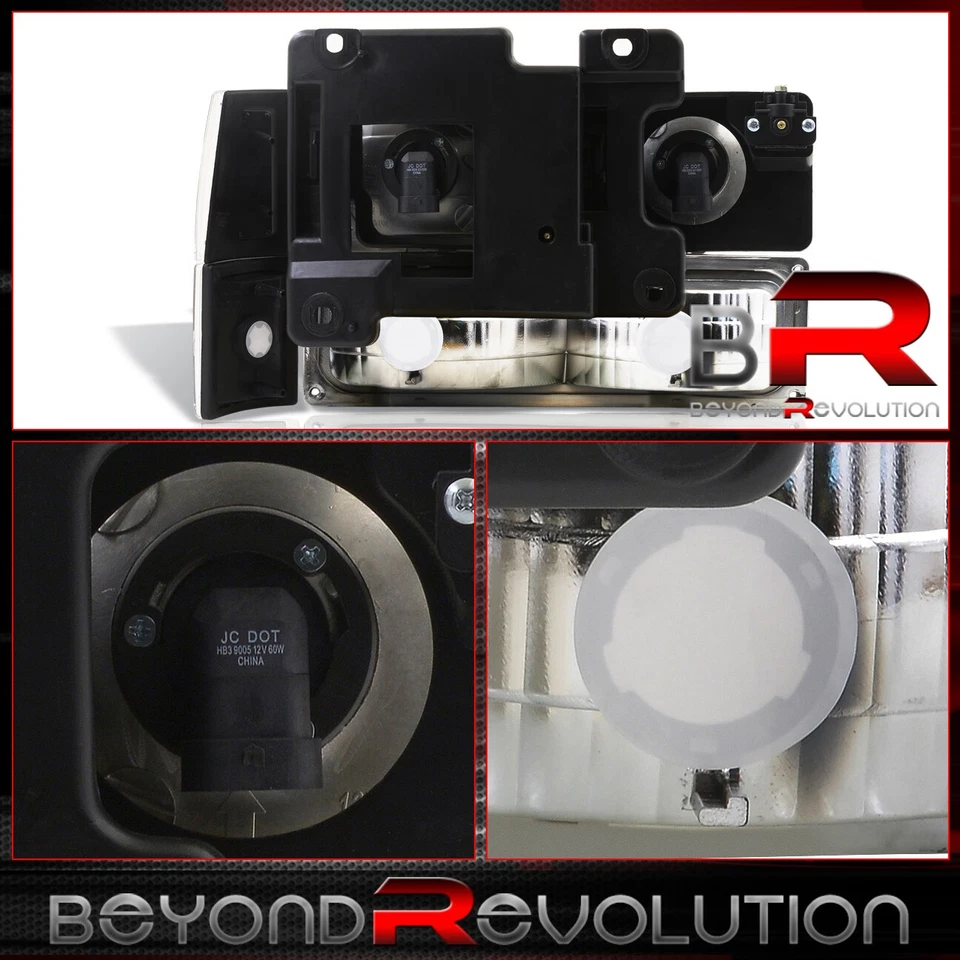 Lámpara de cabeza negra para 1988-1993 C10 C1500 C2500 K1500 K2500 + luces de esquina de parachoques Foto 4 de 4