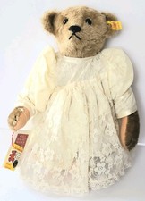 STEIFF STRONG MUSEUM MOHAIR BRIDE BEAR BUTTON IN EAR, TAG