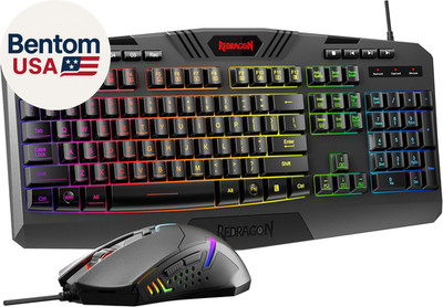 S101-3 PRO Gaming Keyboard and Mouse, RGB Backlit Programmable Keyboard Mouse wi