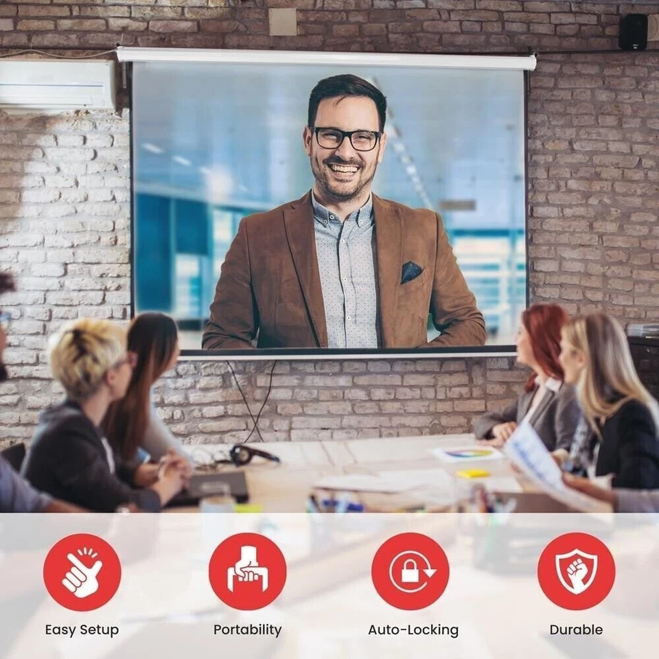 Pyle Simple Installation Projection Screen Matte White 42.5"w x 56.6"h - Image 4 of 4