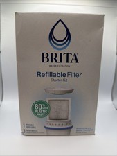 Brita Refillable Water Filtration Starter Kit 1 Reusable Filter Shell 3 Refills