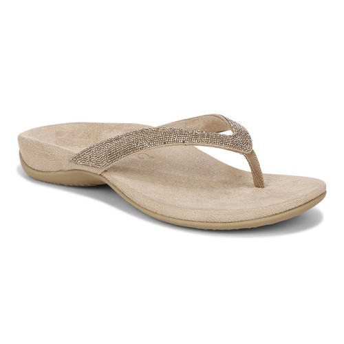 Vionic Dillon Shine Women's Sandals - Stylish Champagne Rhinestone - 13 Medium