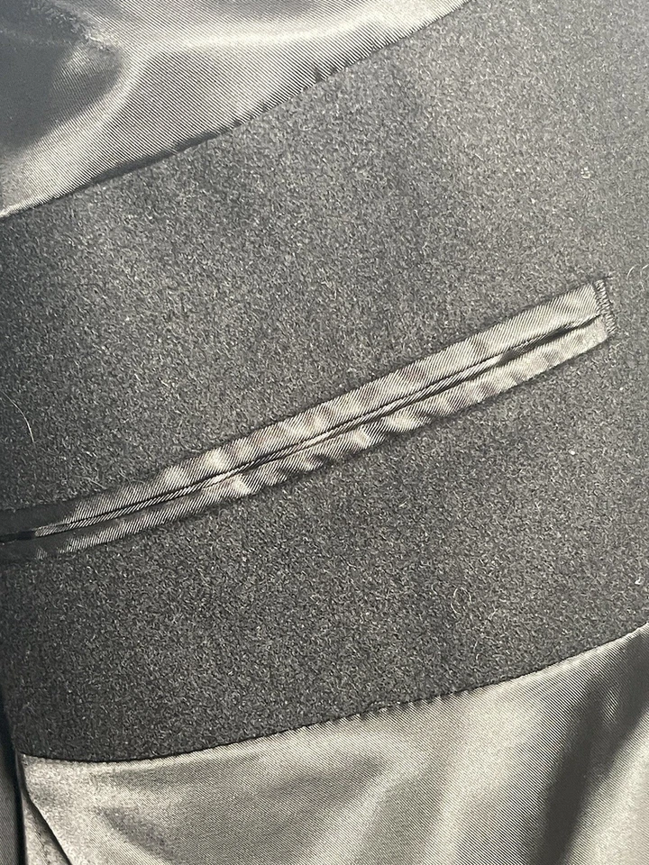 Calvin Klein Mens Wool Coat Black In Excellent Condition!  See Photos For Meas - Image 4 of 4
