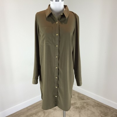 michael kors shirt dress olive
