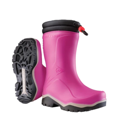 ABVERKAUF Dunlop Blizzard Winterstiefel für Kinder gefütterter Gummistiefel pink