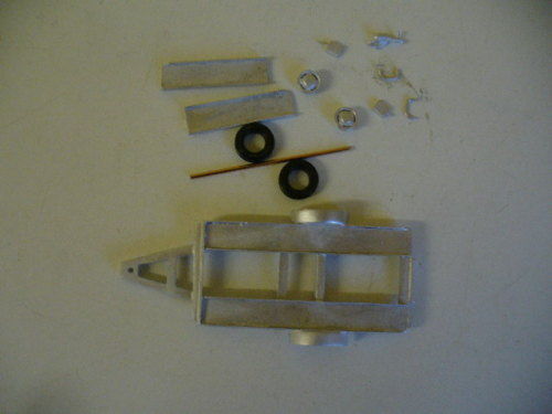 Single axle trailer 1/43rd scale white metal kit  by K & R Replicas - Afbeelding 1 van 1