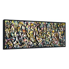 Framed Giclee Print Art Abstract Mural by Jackson Pollock Wall Art Decor 20"x48"
