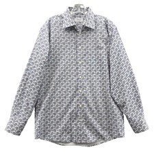 Eton Dress Shirt Men's EU 40-15 3/4 White Floeal Paisley Career Academia Wedding