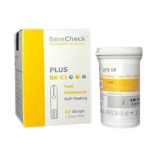 1 Box Benecheck PLUS Cholesterol Test Strips 10 Strips Expired 2027